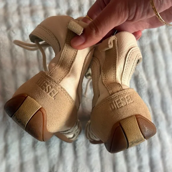 Vintage Diesel Cream Lace-Up Sneaker/ Ballet Flats - Picture 6 of 10
